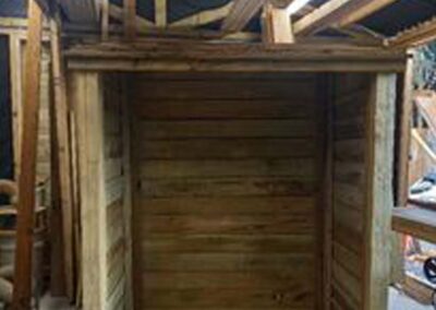 Dans Good Wood Store Log Store installed in a customers garden.