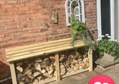 Dans Good Wood Store Log Store installed in a customers garden.