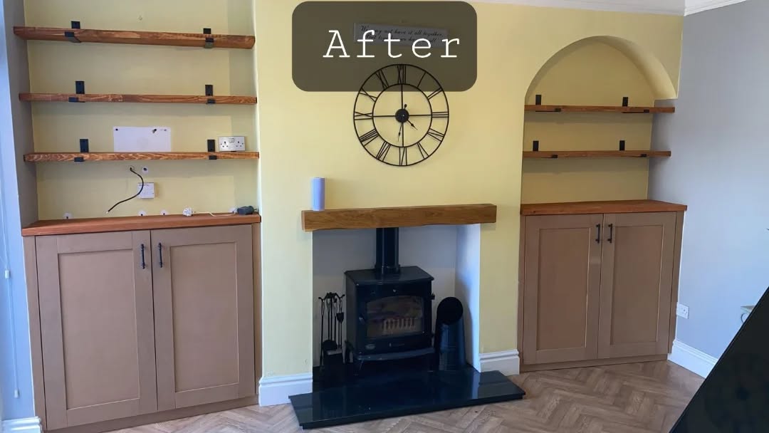 Rustic Shelving and handmade built in cupboards